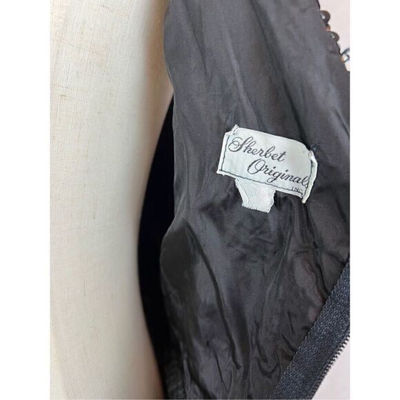 Vintage 50s Cocktail Dress Black Sequin Pleated Cocktail dress by Sherbet Origin - Picture 7 of 7